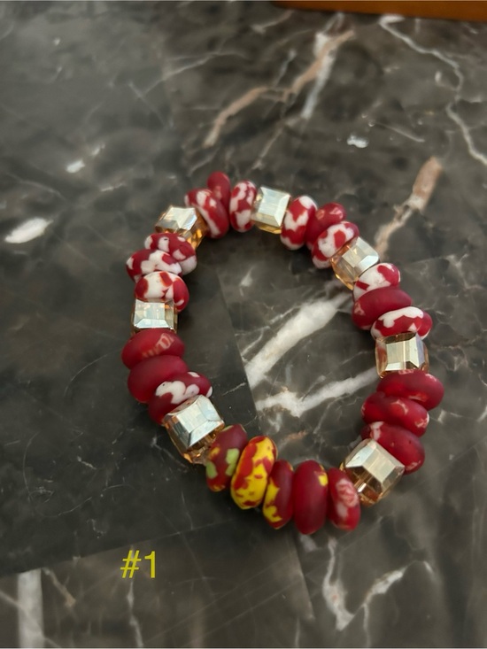 Handmade Jewelry - Handmade Multicolor Clay Beaded Stretch Bracelets From Ghana (Pick one)